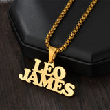 Auxauxme Crown Name Necklace Personalized Stainless Steel