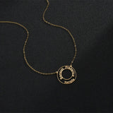 Personalized Double Circle Name Date Necklace