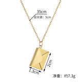 Engraved Letter Envelope Necklace Stainless Steel Text Pendant