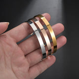 Personalized Stainless Steel Name Cuff Bangle - Engrave Text Date ID Bracelet