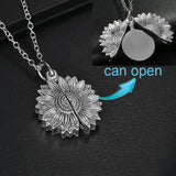 Auxauxme Engrave Name Sun Flower Necklace Alloy Metal Laser Engraved Logo
