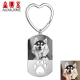 Auxauxme Family Photo Engraved Keychains Personalized Birthday Jewelry