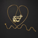 Auxauxme Custom Heart Name Necklace For Women Stainless Steel