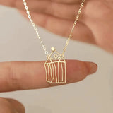Auxauxme Kids Drawing Handwriting Necklace Personalized Stainless Steel