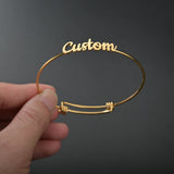 Personalized Name Bracelet Stainless Steel Adjustable Bangle Jewelry