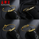 Personalized Name Bracelet Stainless Steel Adjustable Bangle Jewelry
