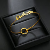 Personalized Name Bracelet Stainless Steel Adjustable Bangle Jewelry