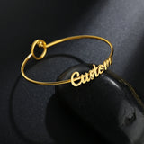 Personalized Name Bracelet Stainless Steel Adjustable Bangle Jewelry