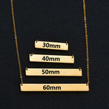 Auxauxme Name Bar Necklace Stainless Steel Engrave Names Date