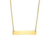 Auxauxme Name Bar Necklace Stainless Steel Engrave Names Date