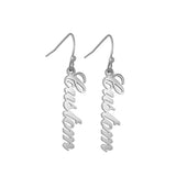 Auxauxme Name Earrings Stainless Steel Personalized Letters Nameplate
