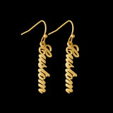 Auxauxme Name Earrings Stainless Steel Personalized Letters Nameplate