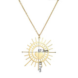 Auxauxme Sun Heart Necklace Personalized Stainless Steel Engraved Nameplate Chok