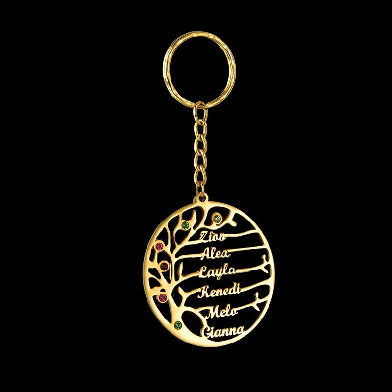 Auxauxme Tree of Life Name Pedant Necklace Stainless Steel