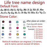 Auxauxme Tree of Life Name Pedant Necklace Stainless Steel