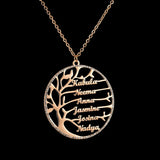 Personalized CZ Stone Names Necklace Tree Of Life Family Necklaces for Christmas