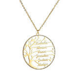 Personalized CZ Stone Names Necklace Tree Of Life Family Necklaces for Christmas