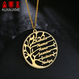 Personalized CZ Stone Names Necklace Tree Of Life Family Necklaces for Christmas