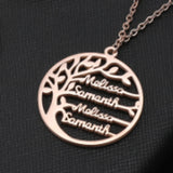 Personalized CZ Stone Names Necklace Tree Of Life Family Necklaces for Christmas