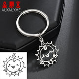 Auxauxme Children's Drawing KeyChian Stainless Steel Personalized Name Photo