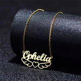 Auxauxme Crown Name Pendant Necklace Stainless Steel Personalized Choker