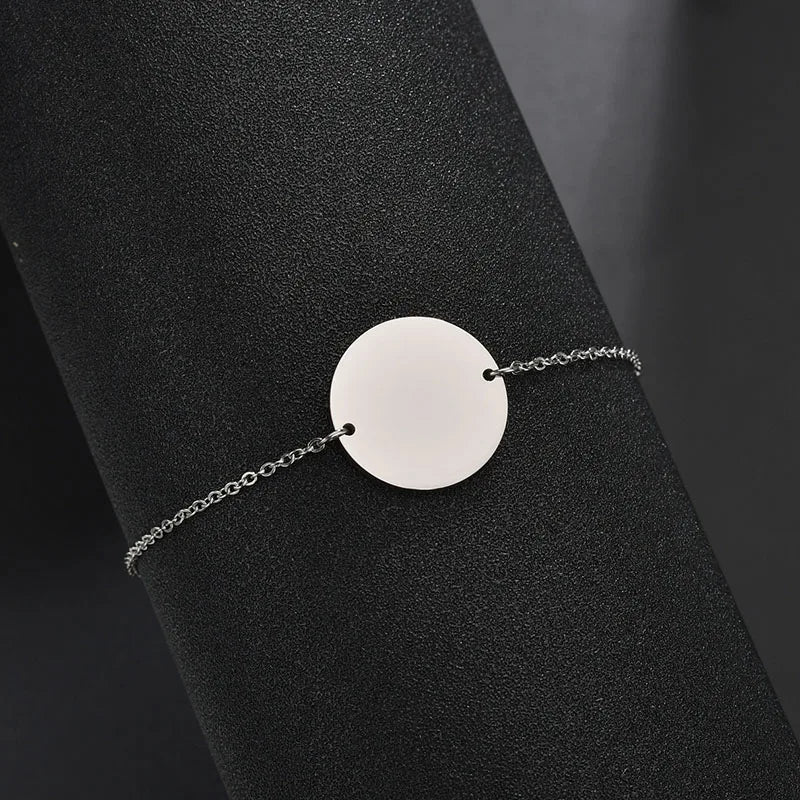 Personalized Engraved ID Bracelet Stainless Steel Link Chain Girlfriend Gift