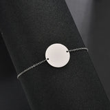Personalized Engraved ID Bracelet Stainless Steel Link Chain Girlfriend Gift