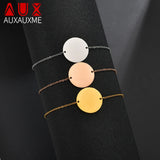 Personalized Engraved ID Bracelet Stainless Steel Link Chain Girlfriend Gift