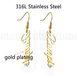 Auxauxme Name Earrings Stainless Steel Personalized Earring