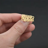 Personalized Double Names Heart Brooch Stainless Steel Couple Jewelry