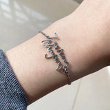 Personalized Couple Bracelets Stainless Steel Nameplate Pendant