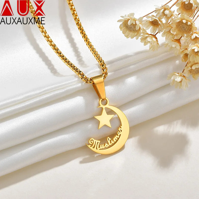Auxauxme Star Moon Name Pendant Necklace High Jewelry