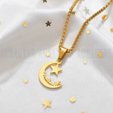 Auxauxme Star Moon Name Pendant Necklace High Jewelry