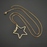 Auxauxme Star Name Pendant Necklace Stainless Steel Choker Gift