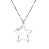 Auxauxme Star Name Pendant Necklace Stainless Steel Choker Gift