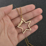 Auxauxme Star Name Pendant Necklace Stainless Steel Choker Gift