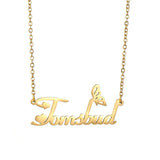 Stainless Steel Name Necklace Heart Butterfly Choker Gift