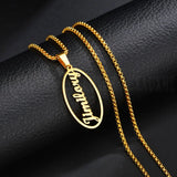 Personalized Oval Name Pendant Necklace for Women