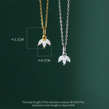 Sterling Silver Leaf Clavicle Necklace Women Charm Party Jewelry