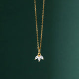 Sterling Silver Leaf Clavicle Necklace Women Charm Party Jewelry