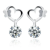 925 Silver Butterfly Earrings Wedding Jewelry AEZ04
