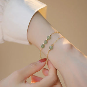 Green Strawberry Crystal Braid Bracelet for Women ASL53