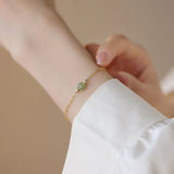 Green Strawberry Crystal Braid Bracelet for Women ASL53
