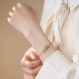 Green Strawberry Crystal Braid Bracelet for Women ASL53