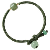 Natural Hetian Jade Lucky Charm Braided Bracelets for Women Girls