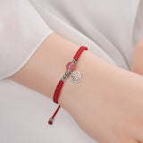 Red/Black Chalcedony Chinese Blessing Charm Bracelets