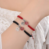 Red/Black Chalcedony Chinese Blessing Charm Bracelets