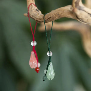 Aventurine Jade Magnolia Flower Pendant Crystal Phone Chain
