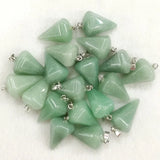 Aventurine Stone Pendulum Charms for Jewelry Making DIY 12pcs