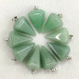 Aventurine Stone Pendulum Charms for Jewelry Making DIY 12pcs